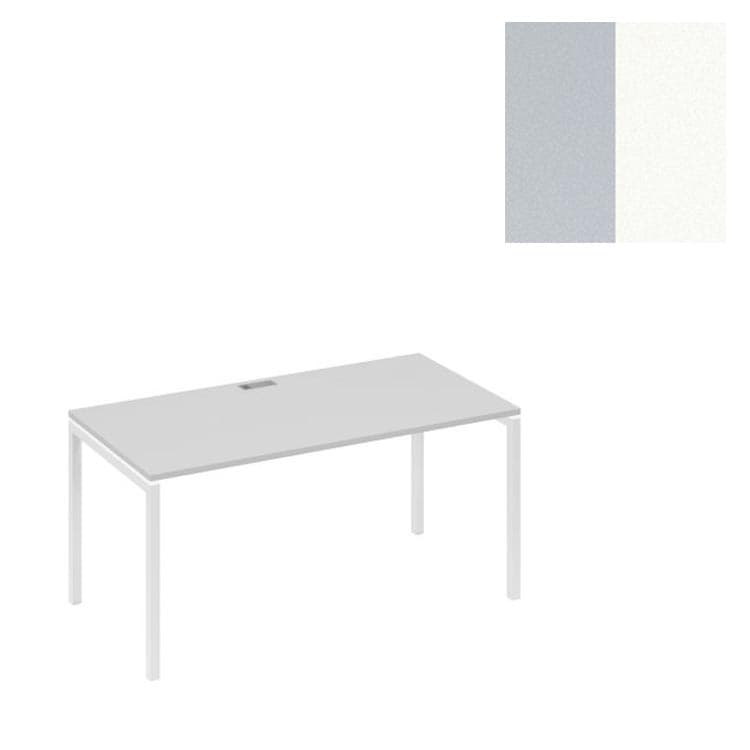 Стол письменный Юнитекс А4 на металлокаркасе DUE А4 Б2 025 СЕ (160x80x75) серый/металлокаркас белый