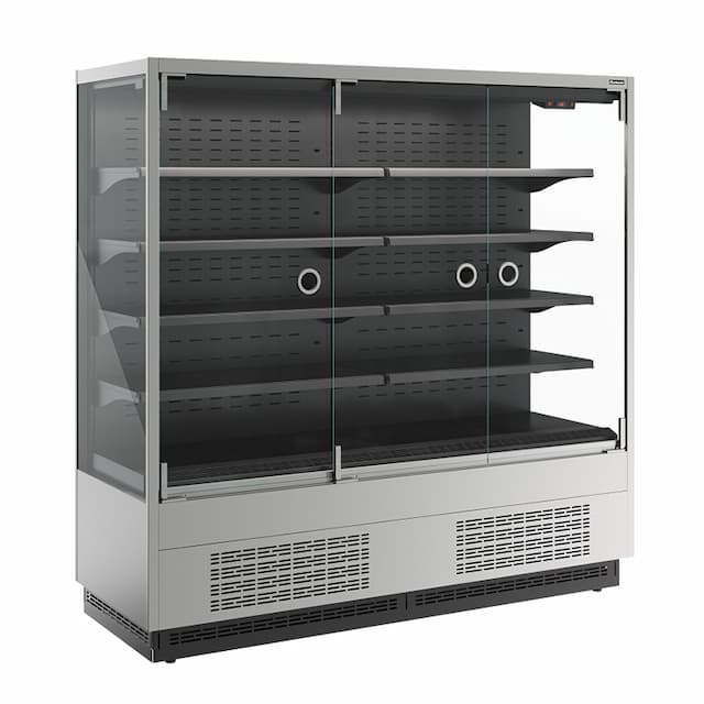 Витрина холодильная Carboma FC20-07 VM 1,9-1 сталь нержавеющая (0430) Cube 2 LIGHT фронт X0