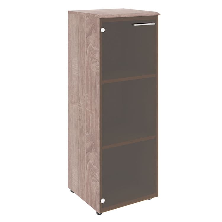 Шкаф колонка Skyland с стеклянной дверью и топом WMC 42.2 дуб сонома 432х432х1184 WAVE