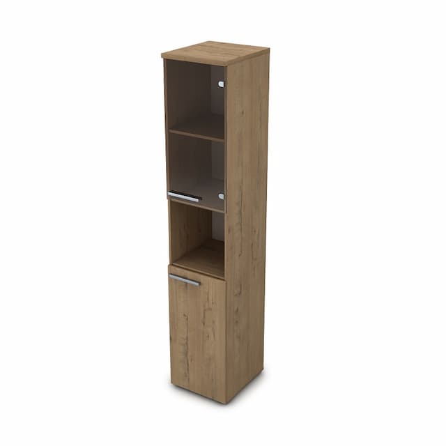 Шкаф узкий (пенал) АЛСАВ Gloss 9П.005.13 teakwood