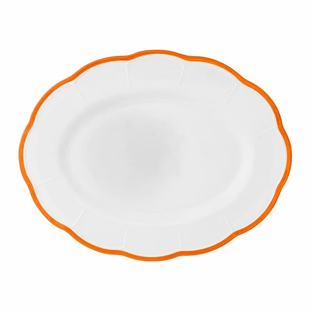Блюдо овальное с цветным кантом (оранжевый) ) 36 см Bitossi Petalo PET00533 Bordo ruggine
