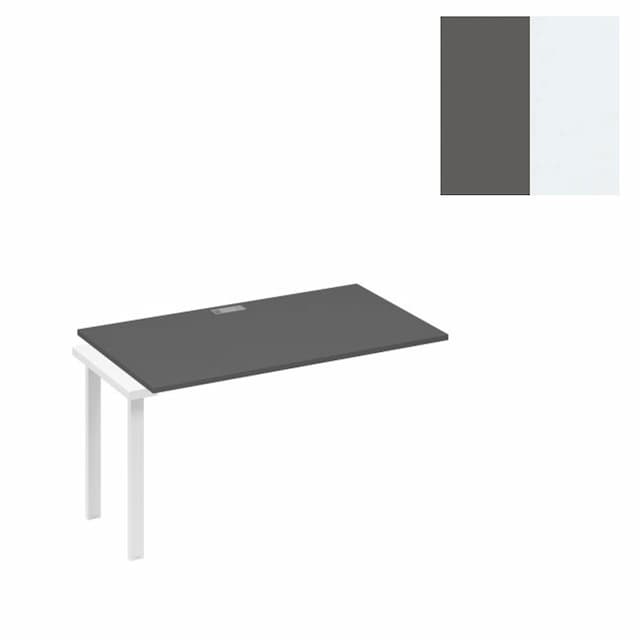 Секция стола Юнитекс А4 (120) рабочей станции каркас TRE А4 Б3 024-1 АР (140x80x75) антрацит премиум/металлокаркас белый