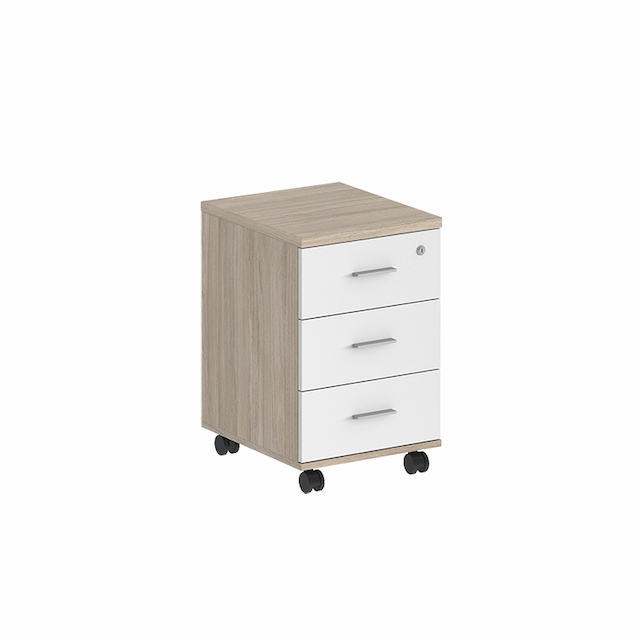 Тумба мобильная с 3 ящ. и центральным замком Norden Сигма SG.612.OL.WH