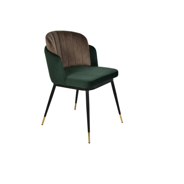 Стул-полукресло Клен Памела сгр177 с мягким сиденьем (вельвет, зеленый/коричневый)