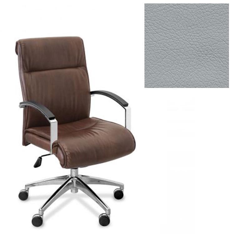 Кресло Юнитекс Аполло НХ для посетителя экокожа премиум светло-серая CN1132