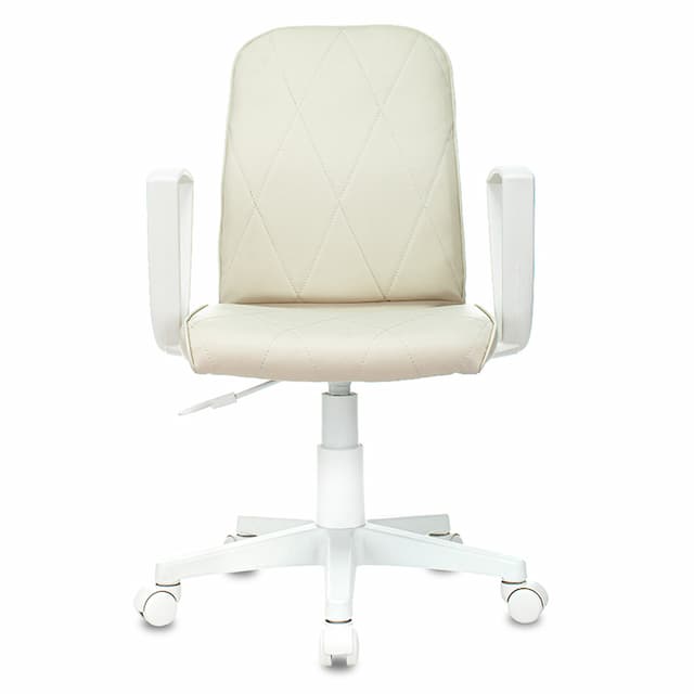 Кресло Бюрократ CH-W327 слоновая кость OR-10 эко.кожа крестов. пластик белый