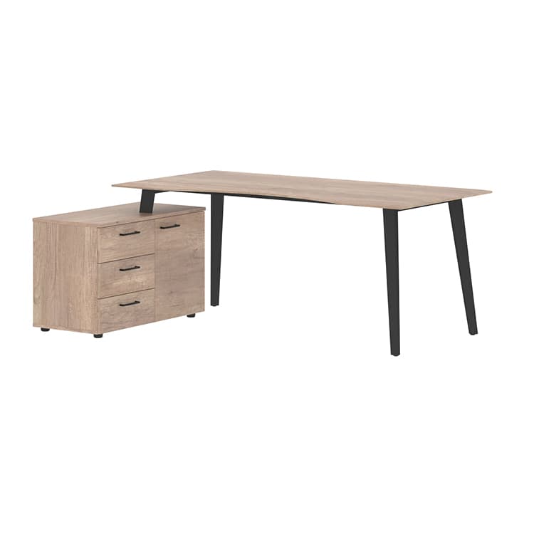 Стол руководителя с тумбой Skyland JCT 1813(L) дуб каньон/антрацит 1800х1300х750 JAY