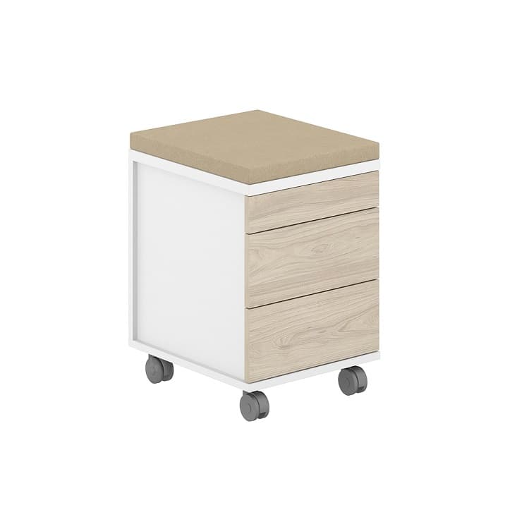 Тумба мобильная с подушкой Norden Allegro AG.274.WH.WH.AR