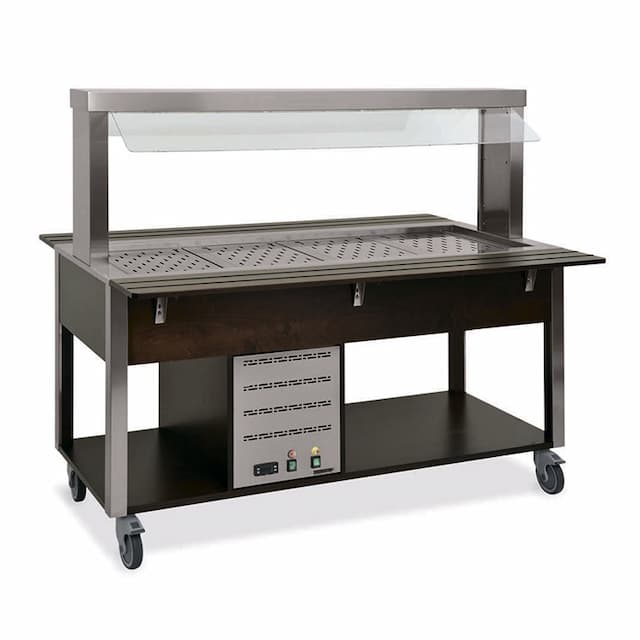 Стол Шведский тепловой (защитное стекло статичное) MetalCarrelli 6910.6-R (дуб)